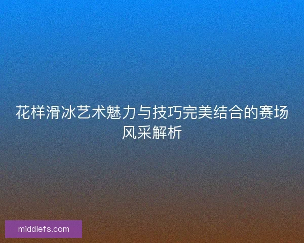 花样滑冰艺术魅力与技巧完美结合的赛场风采解析